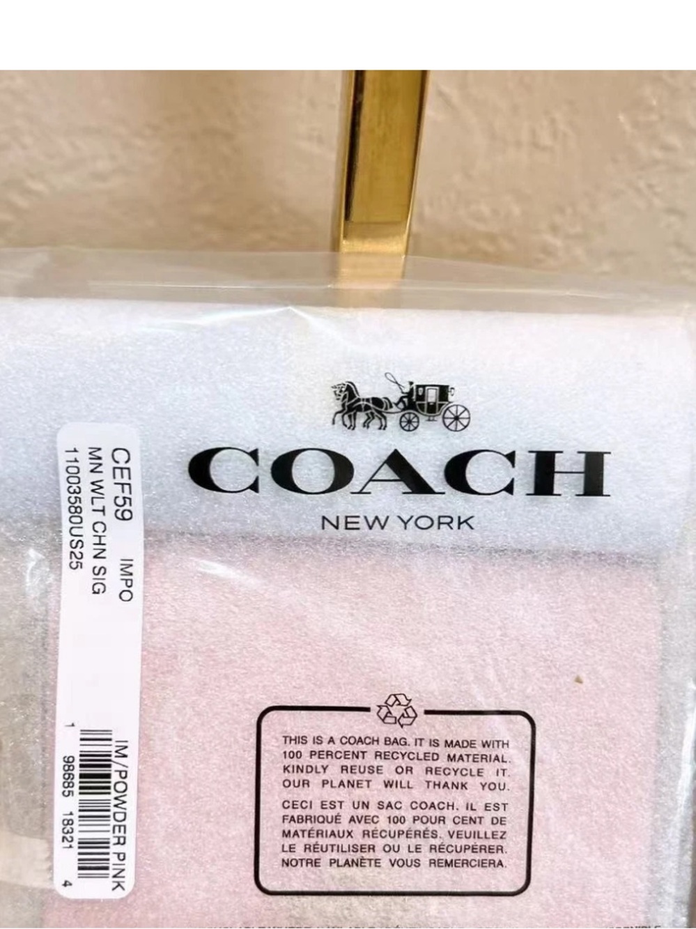 Coach Mini Wallet on Chain in Signature Canvas, full inclusion w/ box & dusty - Picture 12 of 13